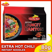 Load image into Gallery viewer, Lucky Me! Instant Pancit Canton Extra Hot Chili 80g (Pack of 6)

