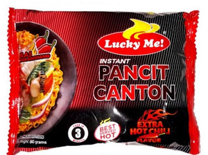 Lucky Me! Instant Pancit Canton Extra Hot Chili 80g (Pack of 6)