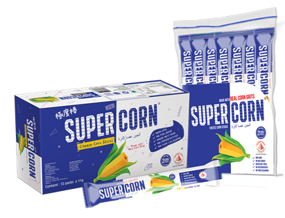Supercorn Cheese Corn Sticks (Blue) 11g x 12's (50% OFF)