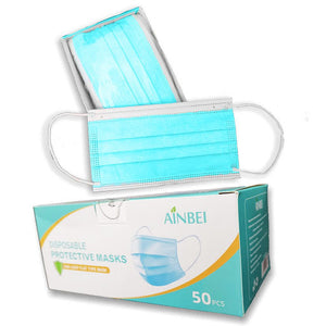 Ainbie 3-ply Disposable Face Mask (Box of 50's) 50% OFF